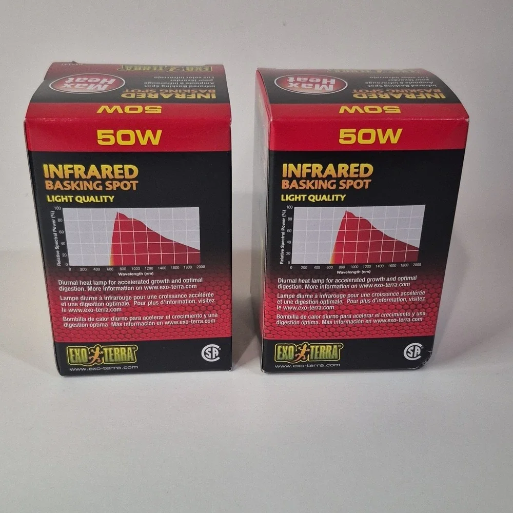Exo Terra Infrared Basking Spot 50W PT2141 Max Heat Lamp for Reptiles